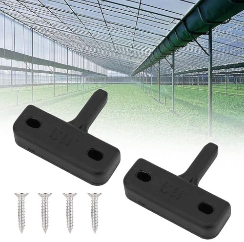 Greenhouse Window Fastener, Greenhouse Halls&Window Fastener Stay Kit, 1 Pair Black Plastic Green-House Lock Pin Durable Sturdy Flat Pegs