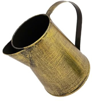 SEWACC Vintage Rustic Iron Pitcher Flower Holder, Antique Copper Metal Jug Flowerpot, Creative Plant Holder for Home Garden Decoration