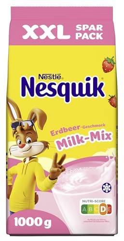 Nestlé NESQUIK Milk-Mix Erdbeergeschmack, Getränkepulver für Milchshakes & kalte Getränke, 1er Pack (1 x 1kg)