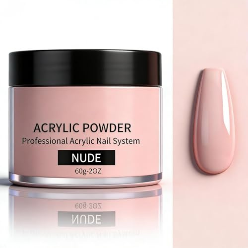 Acrylic Nail Powder 60g Large Capacity Clear Acrylic Powder for Nail Extension & Carving No Nail Lamp Needed Acrylic False Nail Powder for Professional Salon & Home DIY Nail Art Manicure