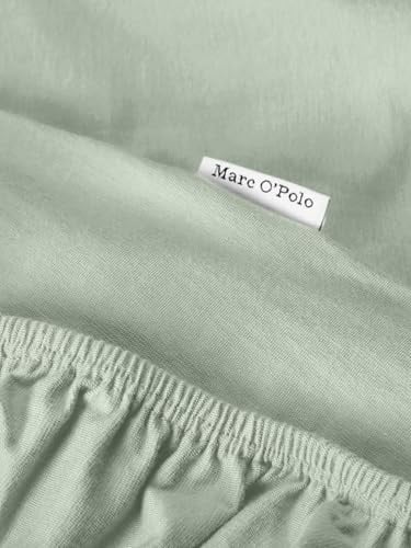 MARC O'POLO Spannbettlaken Premium Organic Jersey Calm sage, 180-200 x 200-220 cm - 95% Bio-Baumwolle Perkal (GOTS), 5% Elasthan - Uni