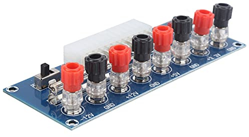 Cocoarm 2 Stück ATX Power Board PCB 24 Pin ATX Adapter Board XH M229 mit Schalter und 4 Spannungsausgängen 5A Sicherungen für Computer PC Netzteil Prüfbank Reparatur Chassis