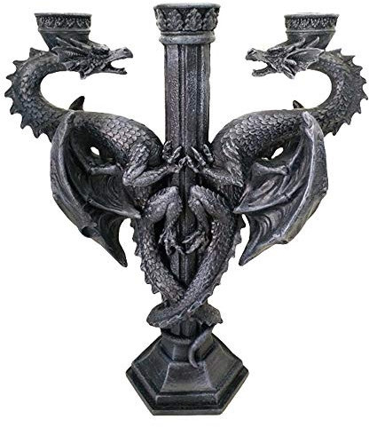 Nemesis Now Kerzenhalter Drachenaltar 33cm schwarz