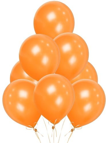 Orange Balloons 100 Pack, Large 12 Inch Thick Latex Biodegradable Helium Party Balloons for Birthday, Wedding, Baby Shower, Valentine's Day Events Decoration for Balloon Arch Garland
