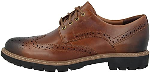 Clarks Batcombe Wing, Zapatos de Cordones Derby Hombre, Marrón (Dark Tan Leather), 41.5 EU