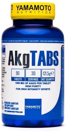 YAMAMOTO NUTRITION AKG TABS 90 Comprimés, Arginine Alpha-Cétoglutarate, Meilleure Absorption Intestinale que la l-Arginine