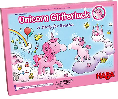 HABA 303155 - Eine Party für Rosalie Einhorn Glitzer Glücksspiel