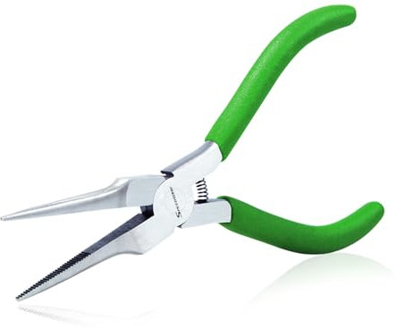 SPEEDWOX Mini Needle Nose Pliers Thin Serrated Jaw 4-1/2 Inches Small Long Nose Pliers Micro Precision Wire Looping Fine Chain Nose Plier Professional Jewelry Making Tool Beading Hobby Craft Supplies