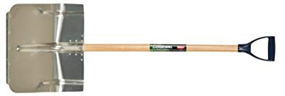 POLET ALU 360 x 410 mm Ref Professioneller Holzschaufel für Holzkohle MA-D mit Verstärkung und Griffring 95 cm, Holz/Metall