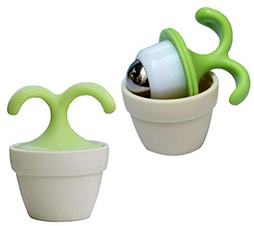 16xi 2PCS Handheld Body Massager Mini Potted Plant Shaped Roller Ball Bead Relaxation Neck Foot Face Pot Desk Decor Massage Cooling for Neck, Arms, Legs, Feet - Office, Home or On-The-Go Great Gifts
