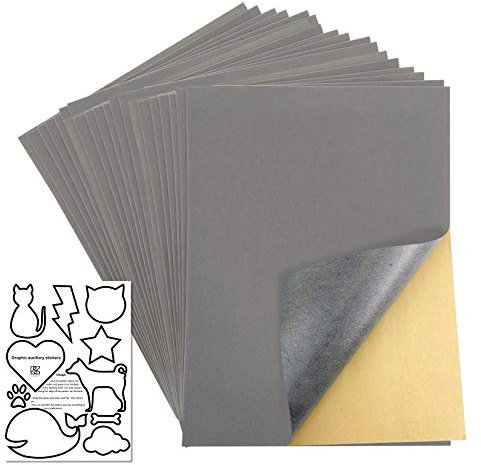 20 Stück selbstklebende Samt-Beflockungsfolien, selbstklebend, beflockter Stoff für Schmuckkästchen, selbstklebende Samtbeflockung (Space Gray)