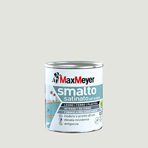 Maxmeyer Smalto All'Acqua Poliuretanico Satinato Bianco Ghiaccio 0,125 L