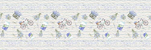 HomeLife PVC Küchenläufer waschbar & rutschfest | 52 × 500 cm | PVC Teppich Läufer für Küche, Flur & Bad | Polyester Teppich für Eingangsbereich Innen & Außenbereich | Lavendel Blumen Motiv