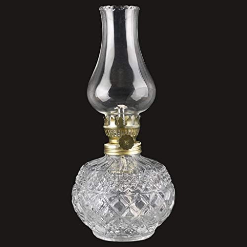 xinke Lampara de Aceite Habitacion Vela de Emergencia Candil de Aceite IluminacióN Decorativa Vintage Quinque Candil Antiguo con Mecha (Color : Clear)