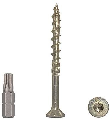 Lot de 60 vis à bois universelles en acier zingué jaune 6,0 x 70 mm, tête Torx à tête fraisée Vis à panneaux d'aggloméré (60, 6,0 x 70 mm)