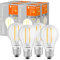 LEDVANCE Smarte LED-Lampe mit WiFi Technologie, Sockel E27, Dimmbar, Warmweiß (2700 K), ersetzt Glühlampen mit 60 W, SMART+ WiFi Classic Dimmable, 4er-Pack, Birne