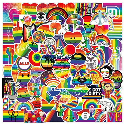 cobee Gay Pride Stickers, 100Pcs Vinyl Rainbow Stickers Gay Pride Water Bottle Decal DIY Decor for Laptop Water Bottle Car Luggage Bike Skateboard