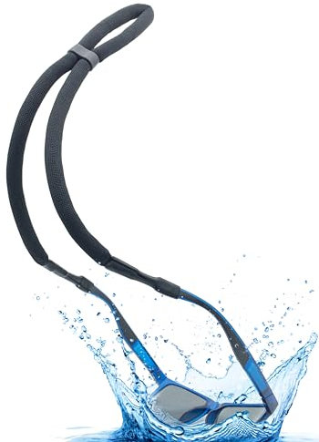 STANDWERK® Sangle de lunettes flottante pour sports nautiques, Noir