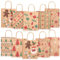 24 Stück Papiertüten Weihnachten Geschenktüten mit Henkel, Weihnachtstaschen aus Kraftpapier, Geschenkverpackung für Weihnachtsfeier begünstigt Süßigkeitenparty