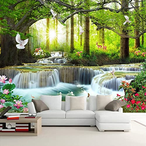 Papier Peint Panoramique Jardin Secret Des Bois 3D Poster Mural pour Salon Chambre Décoration Murale
