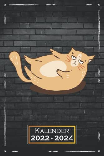2022-2024: Katze, Katzenmotiv A5 (6x9) | von Juli 2022 bis Juni 2024 | 1 Woche auf 2 Seiten | Softcover | mit Monatsübersicht & Kontakttabelle | Haustier | qd3