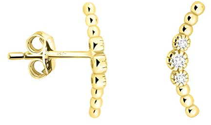 SOFIA MILANI - Boucles d'Oreilles pour Femme en Argent 925 - Plaqué Or - Clou d'Oreille avec de Pierre de Zircon - E1844