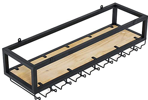 Weinregal, Hängendes Regal aus Metall, Höhenverstellbar, Halterung für Weinglas, Aufbewahrung für Flaschenhalter für Bar, Weinglashalter, Hängend an Der Decke Deko,100CM-A