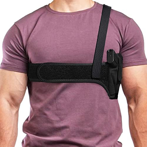 ZONSUSE Pistol Holster Underarm,Concealed Pistol Holster, Universal Shoulder Holsters, Left Right Armpit Holsters, Adjustable Straps, for Pistols Airsoft Men Women Self Defense Training (45in)