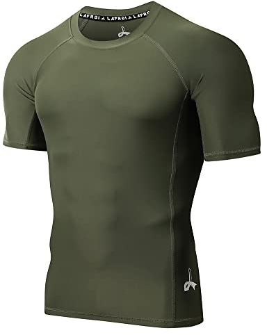 LAFROI Herren-Rashguard mit kurzen Ärmeln, LSF 50+, Basisschicht, Kompressionshirt