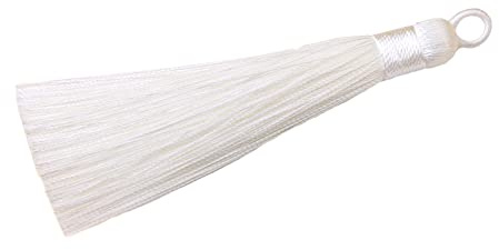 Wambere 10 Stück Quasten Anhänger,8cm Bunte Quasten-Lesezeichen,Tassel Troddel Armband Schlüsselanhänger Basteln Quaste für Ohrringe Schmuckherstellung Taschen Lesezeichen DIY Handwerk Zubehör,Weiss