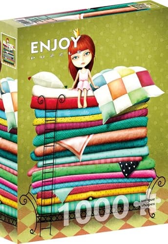 1000 Pieces Jigsaw Puzzle for Adults – Matte Finish, Soft Touch, Sturdy and Unique Pieces, Tight Fit, Vivid Colors, Missing Pieces Service – Fairytale Princess and PEA Illustration – by ENJOY Puzzle
