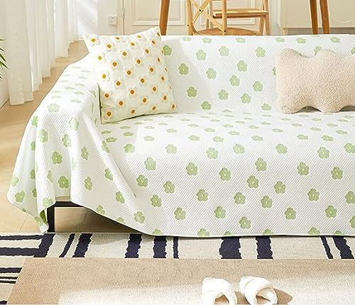 Gualiy Sofabezug 210x340cm, Blumen Muster Bezug Sofa 4 Sitzer Sofabezug Kratzfest Grün Sofa Überzug für Ledersofa