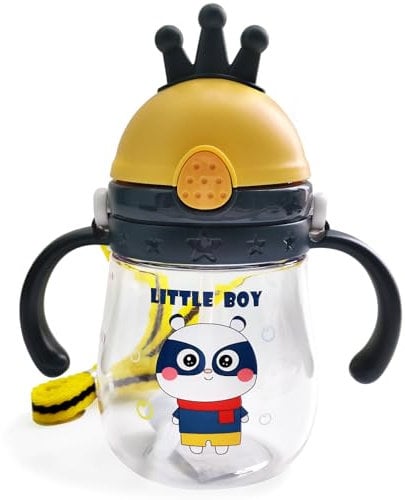 Alled Vasos con Boquilla para Niños, Bebés Vaso con Pajita Antiderrame Libre de BPA, Vaso Infantil Pajita Contrapeso Antigoteo Vaso Aprendizaje Taza con Manejas Acollador 300ml