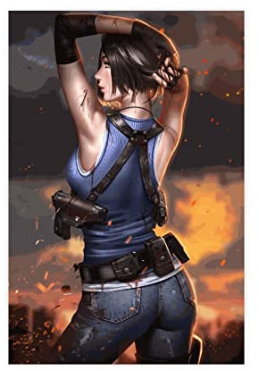 FrySky Resident Evil Jill Valentine Poster 14 Leinwand Poster Wandkunst Dekor Druck Bild Gemälde für Wohnzimmer Schlafzimmer Dekoration ungerahmt 30 x 45 cm