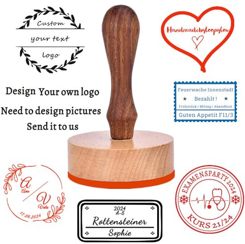 18 personalisierte Designs benutzerdefinierte hölzerne Gummi-Stempel für Business-Logo-Adress-Etiketten Custom Rubber Stamp