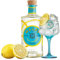 Gin MALFY Limone + Bicchiere ORIGINALE - Gin Italiano Mediterraneo, Pompelmo Rosa, Arancia Rossa, Limone Amalfi - Bicchiere ufficiale Goblet Glasses