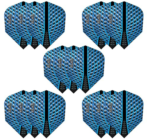 Harrows Silika Nr. 6 Dart-Flights | 5 x Sets Dart-Flights (insgesamt 15 Flights) I 100 Mikron Dart Flights I Premium Extra Stark Made in UK I Professionelles Dartzubehör I Blaue Dart-Flights