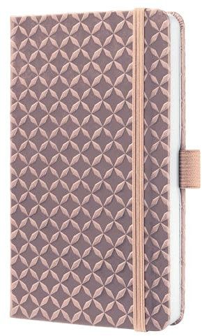 Sigel JN136 Notizbuch A6 liniert rose, Tagebuch Jolie, Hardcover, Gummiband, Stifteschlaufe, Einstecktasche, vegan, aus nachhaltigem Papier