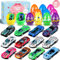 Hoarosall Ostern Geschenke Kinder 12 Stück Ostereier Zum Befüllen mit Legierte Rennwagen Ostereier Plastik 8,5cm*6cm für Osterkörbchenfüller Ostereierjagd für Osterthema Party Ostereier Deko