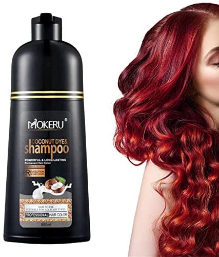 Fellflying Sofortiges Traubenrot Farbstoff-Shampoo, Pflanzliche Natürliche Inhaltsstoffe, Kokosnussöl, Bio-Haarfärbemittel, 100 Weinrote Deckkraft, Schnelles Färben, Lang Anhaltendes Farbshampoo
