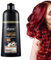 Fellflying Sofortiges Traubenrot Farbstoff-Shampoo, Pflanzliche Natürliche Inhaltsstoffe, Kokosnussöl, Bio-Haarfärbemittel, 100 Weinrote Deckkraft, Schnelles Färben, Lang Anhaltendes Farbshampoo