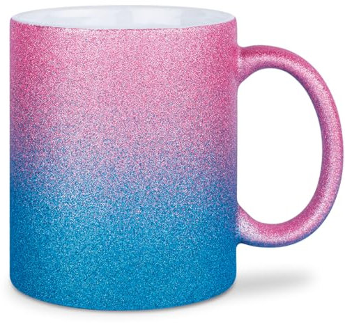 glitzertassen.de® | Tasse mit Glitzer | Glitzertasse in diversen Farben | Geschenkidee | Roséblau