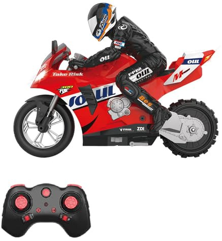 Goolsky Ferngesteuertes Stunt-Motorrad, selbstbalancierendes Stunt-Motorrad, 1/6, 2,4 G, ferngesteuertes Motorrad, das Sich an Ort und Stelle dreht/selbststabilisierende Balance/360°-Drift