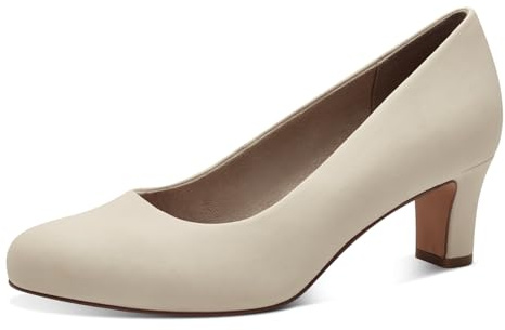 Jana Damen Pumps mit Blockabsatz Vegan, Beige (Ivory), 36 EU
