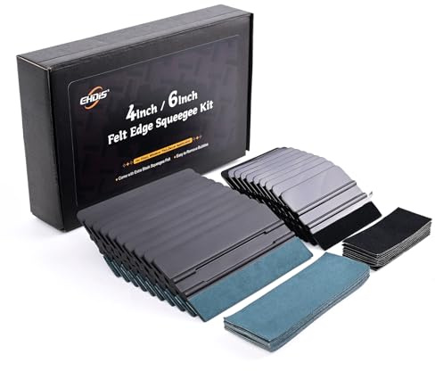 EHDIS Vinyl Wrap Squeegee Kit - 10pcs 4inch and 10pcs 6inch Felt Squeegee, Vinyl Applicator Tool, for Auto Vinyl Wrap, Window Tint, Wallpaper Installation