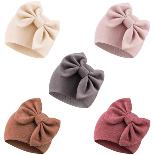 DRESHOW Neugeborene Babymützen Krankenhausmütze Beanie Säuglingsschleifenmützen für 0-6 Monate