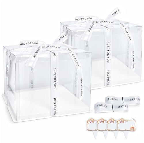 Transparente Tortenbox, Geschenkbox für Kuchen, Hochzeit & Transport