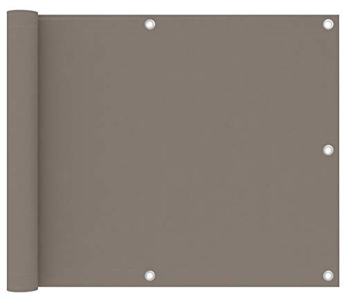 ShGaxin Balkon-Sichtschutz Taupe 75x300 cm Oxford-Gewebe, Balkonsichtschutz, Windschutz Balkon, Windschutz Terrasse, Balkonverkleidung, Sichtschutz Garten - 134984