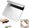 YOYEAH Stainless Steel Vegetable Scoop Kitchen Scraper - Dough Scraper, Spatula, Scraper, Kitchen Spatula for Easy Cutting, Corrosion Resistant, 14x12cm Large