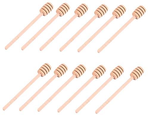 PRETYZOOM 12 Piezas Palo De Miel Cucharada De Miel Mezcla De Miel Varilla De Cocina Cucharón De Miel Varilla Agitadora para Cocina Crema De Miel Palito De Miel Mini Bambú Brown Reutilizable